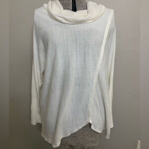 Notations White Cowl Neck Lightweight Sweater